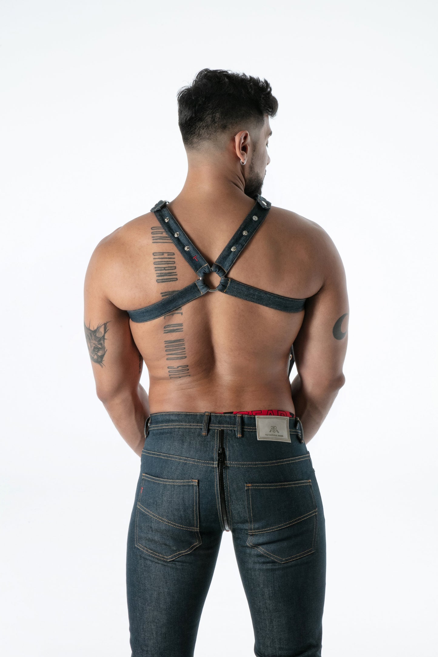 TOF Raw Denim Bulldog Harness