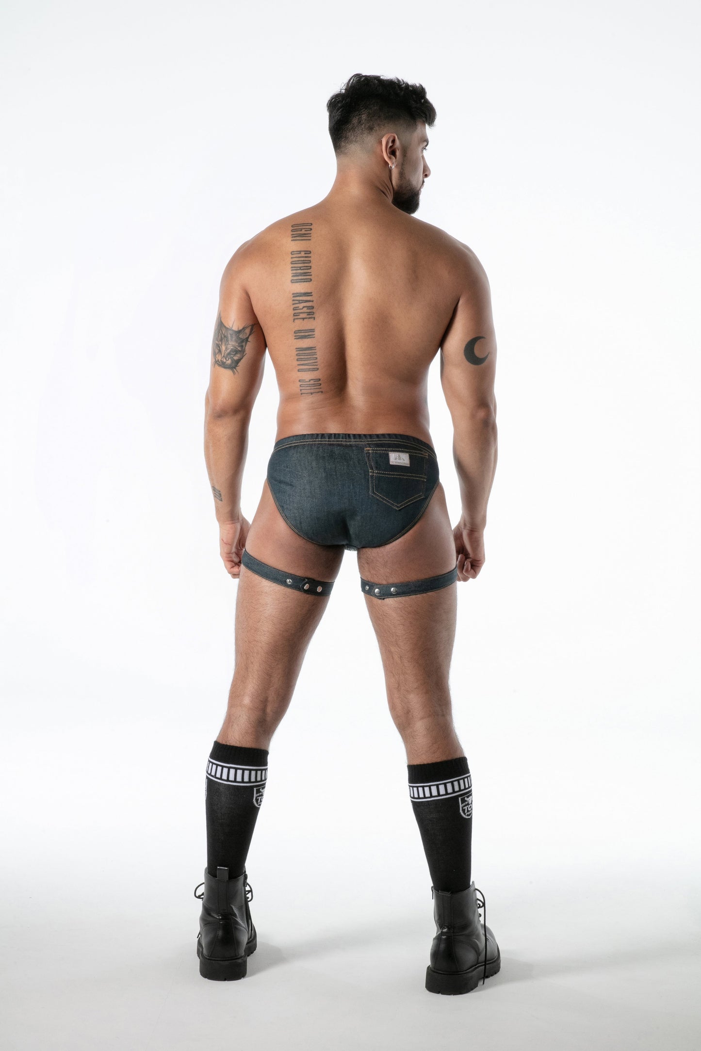 TOF Raw Denim Leg Harness (pair; no underwear)