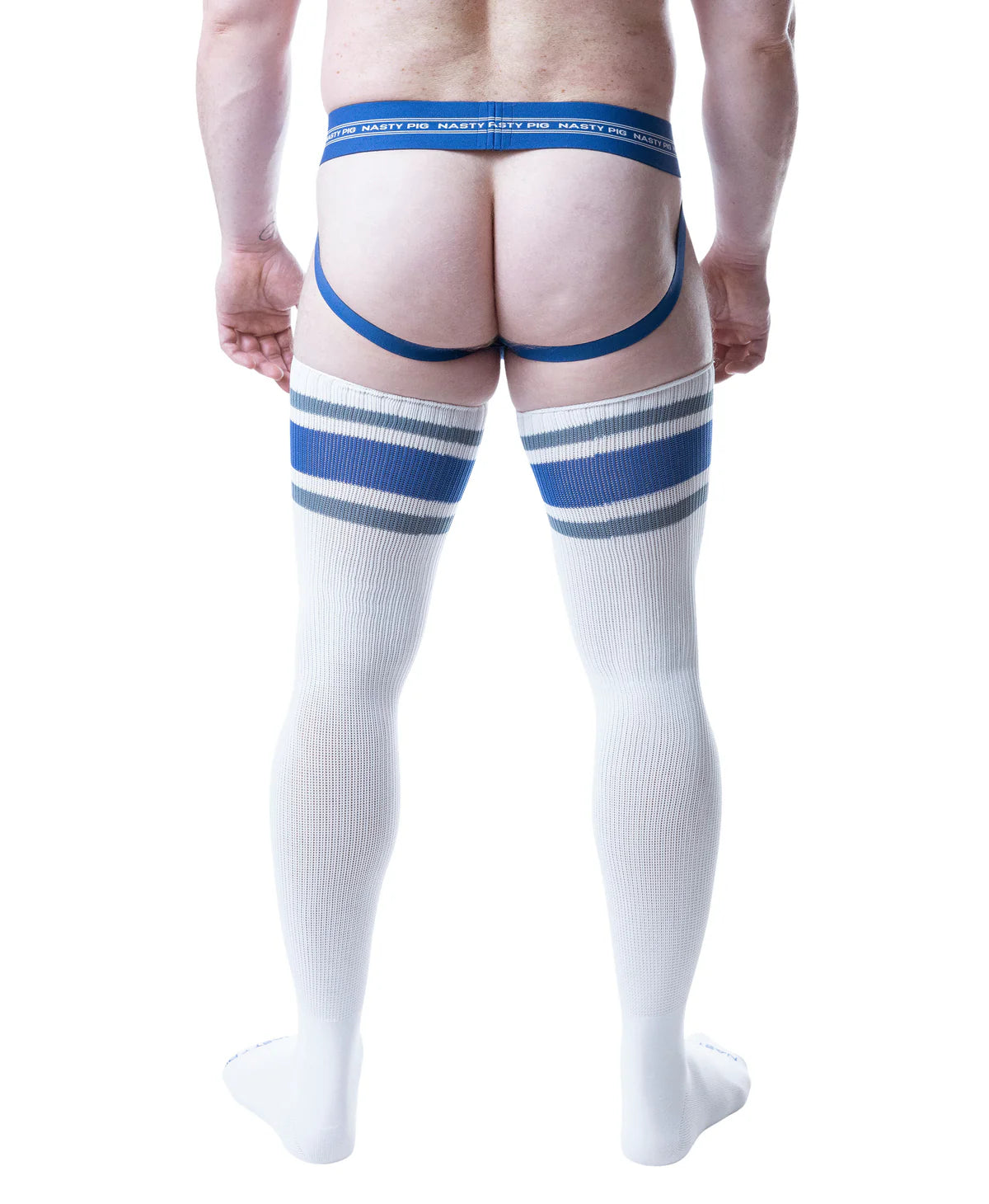 Nasty Pig Hook'd Up Thigh High Sock - White/Quartz Blue/Mirage Blue