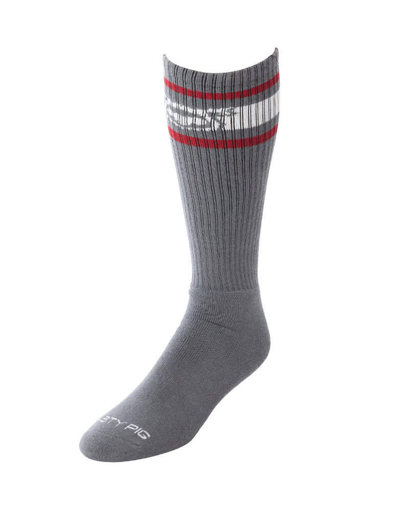 Nasty Pig Hook'd Up Sport Sock in Charcoal Grey/Red/White