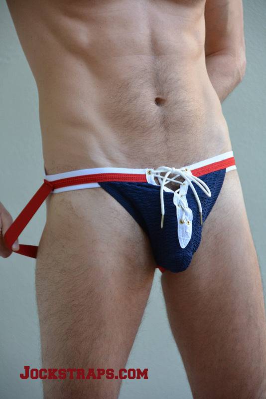 Activeman Red/White/Blue Patriotic Lace-Up Jockstrap Activeman