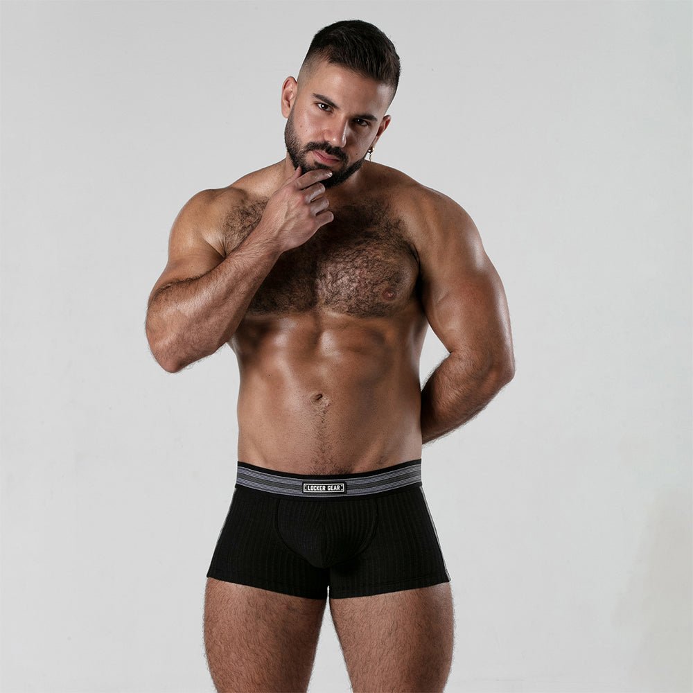 Locker Gear Ribbed Cotton Open-Rear Boxer LK0124 - Jockstraps.com