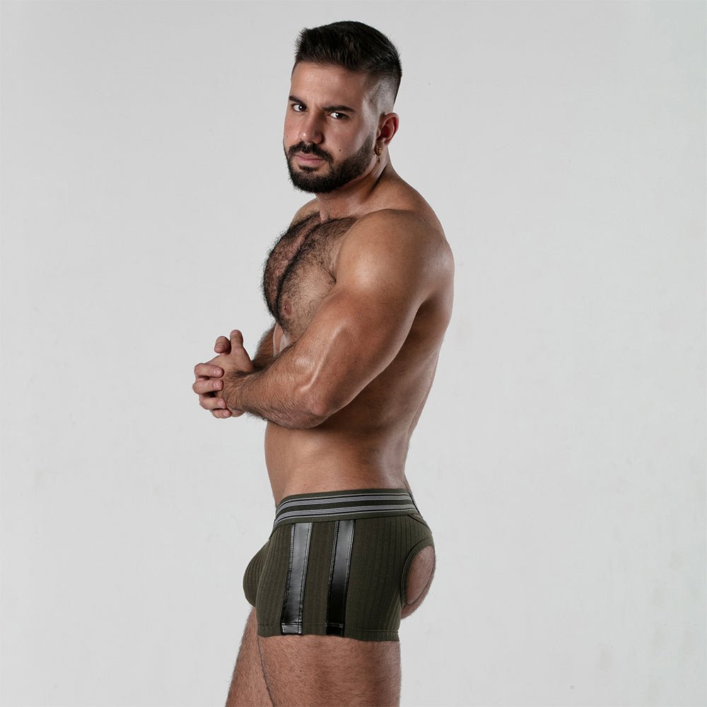 Locker Gear Ribbed Cotton Open-Rear Boxer LK0124 - Jockstraps.com