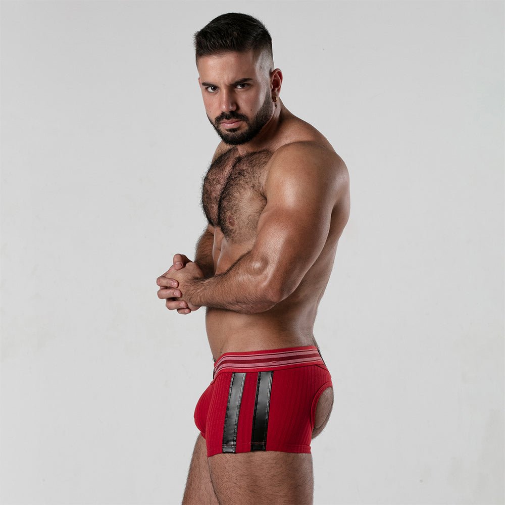 Locker Gear Ribbed Cotton Open-Rear Boxer LK0124 - Jockstraps.com