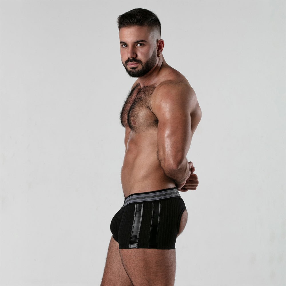 Locker Gear Ribbed Cotton Open-Rear Boxer LK0124 - Jockstraps.com