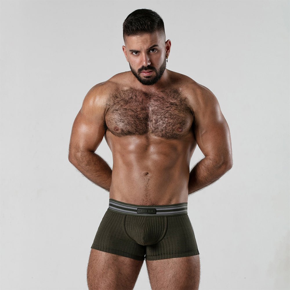 Locker Gear Ribbed Cotton Open-Rear Boxer LK0124 - Jockstraps.com