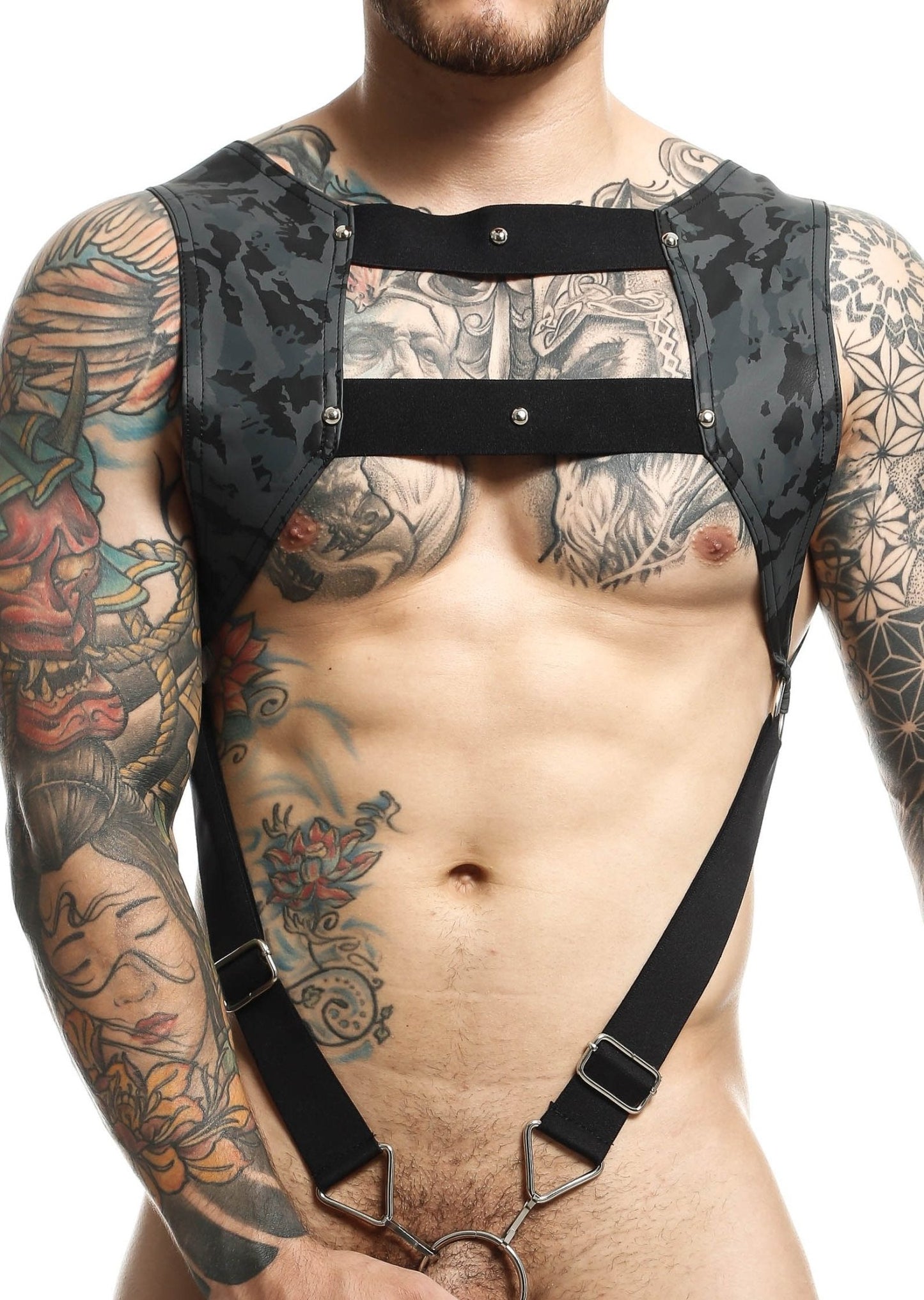 Male Basics Crop Top C-Ring Harness - Jockstraps.com