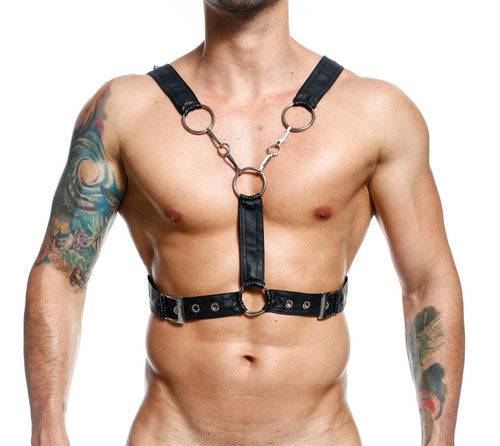 Male Basics Dungeon Cross Chain Harness - Jockstraps.com