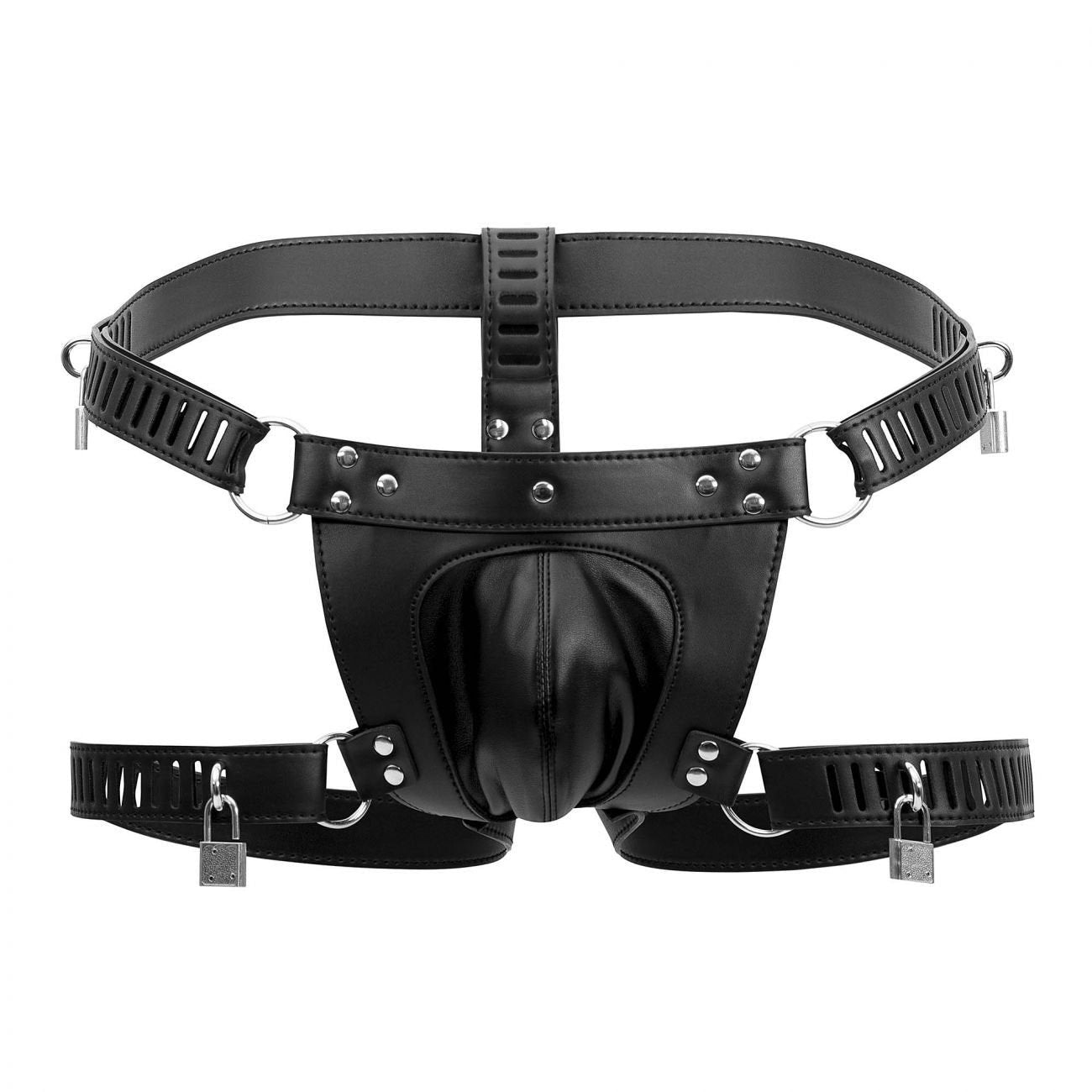 Male Power 550-266 Leather Scorpio Bondage Thong - Jockstraps.com
