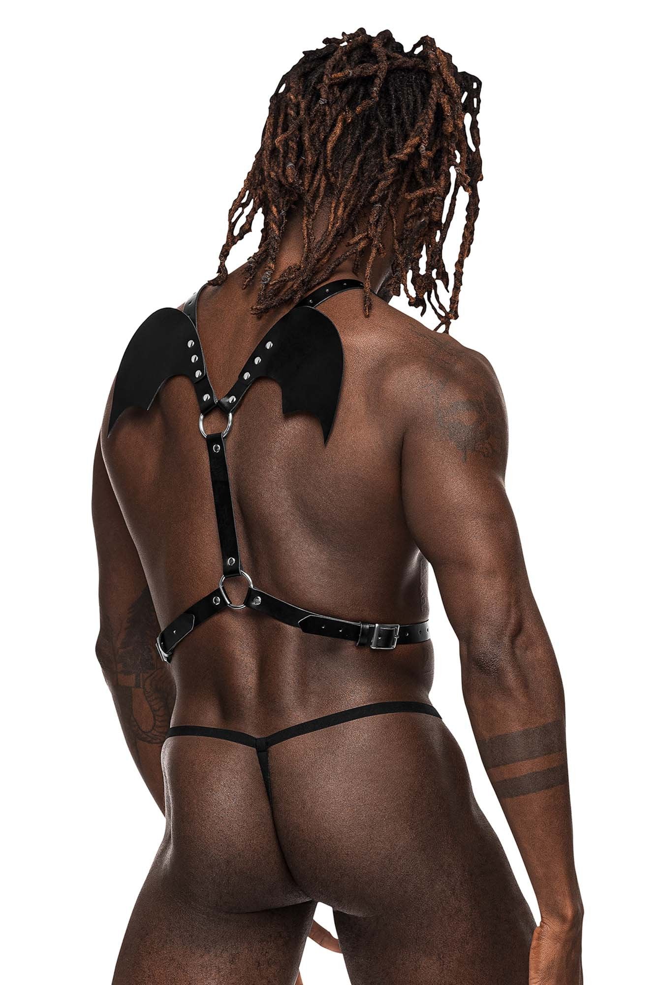 Male Power 597-266 PU Leather Sagittarius Harness w/Bat Wings - Jockstraps.com