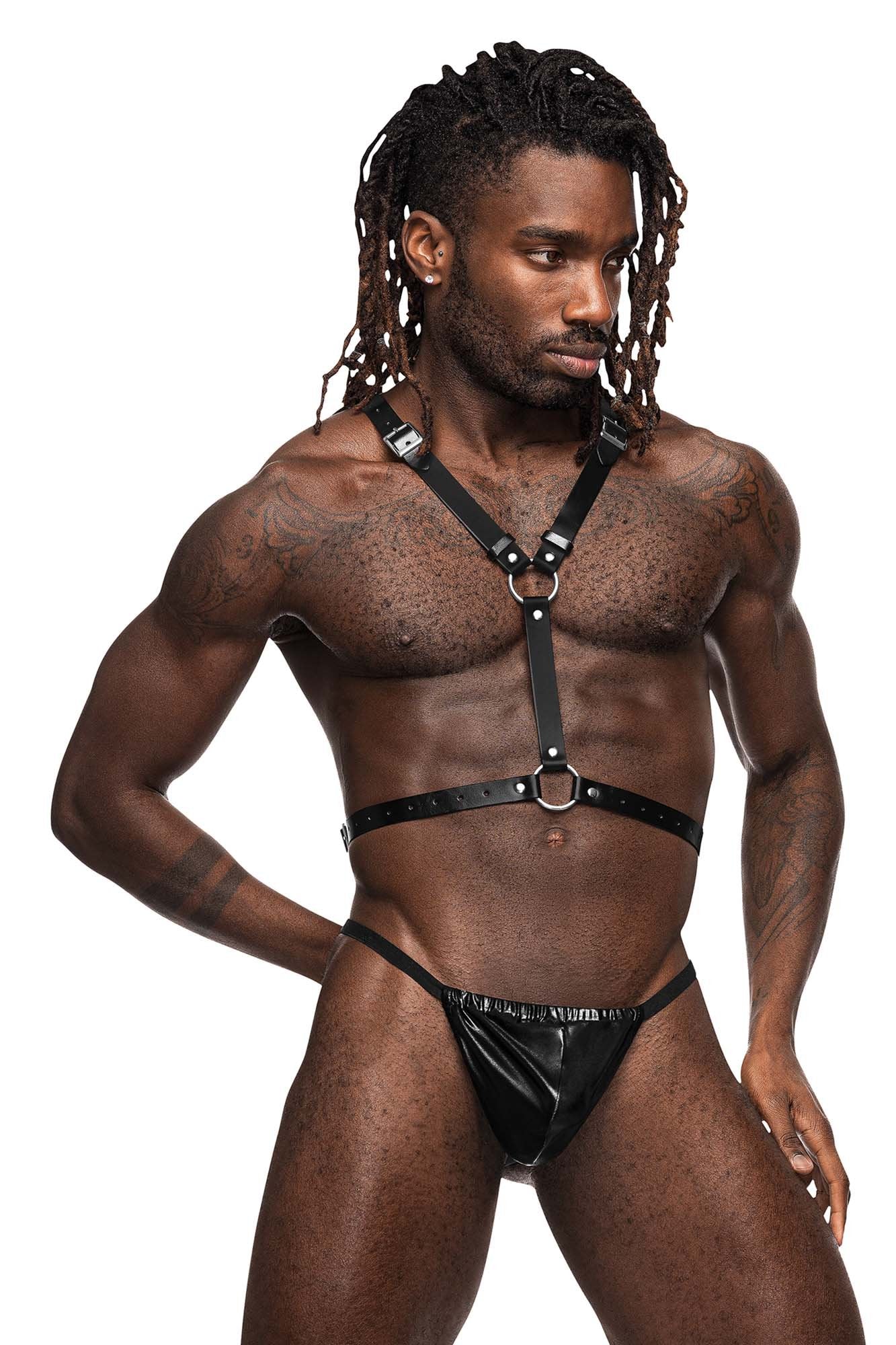 Male Power 597-266 PU Leather Sagittarius Harness w/Bat Wings - Jockstraps.com