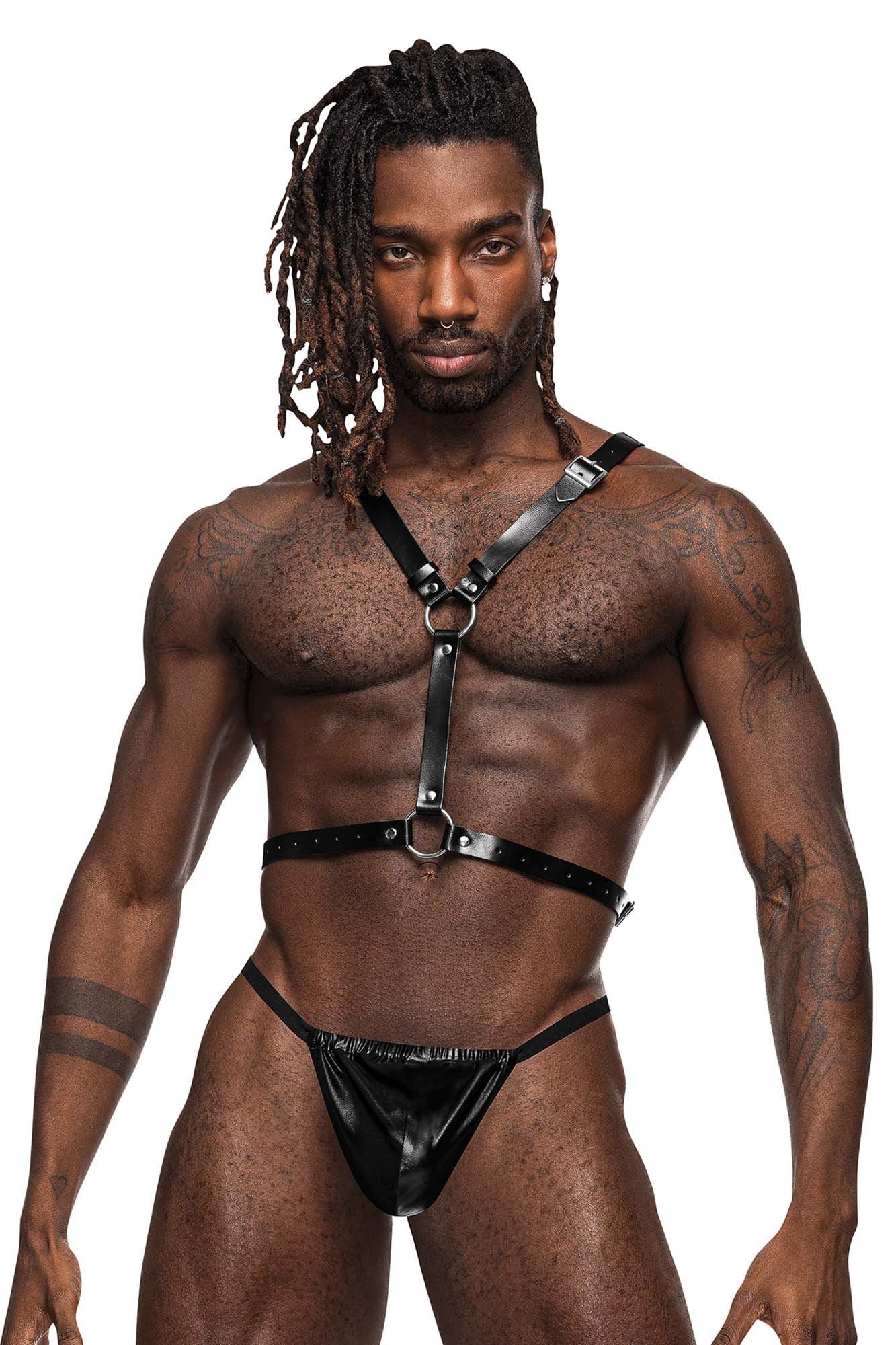 Male Power 597-266 PU Leather Sagittarius Harness w/Bat Wings - Jockstraps.com