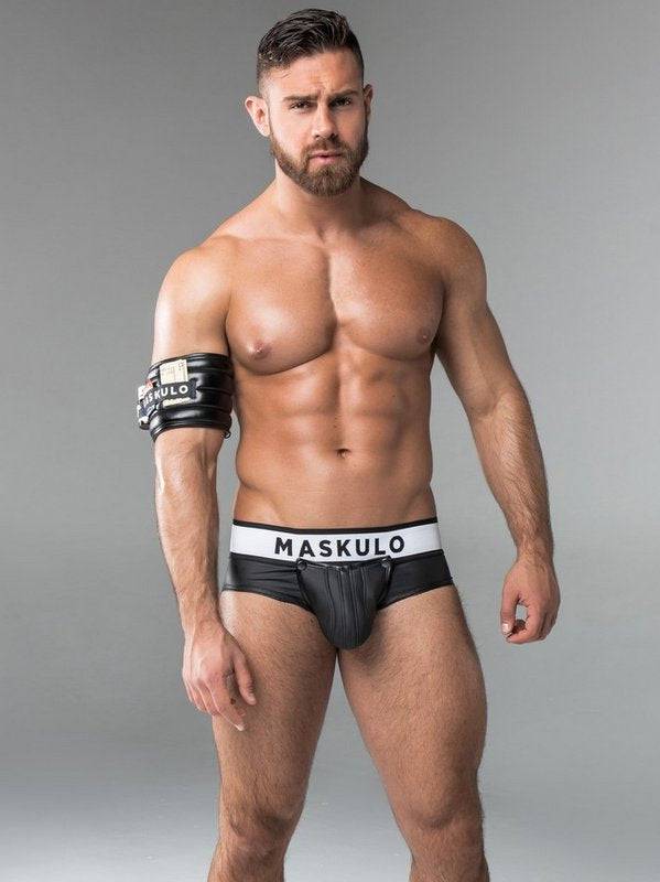 Maskulo Rubber-Look Briefs with Open Back Maskulo