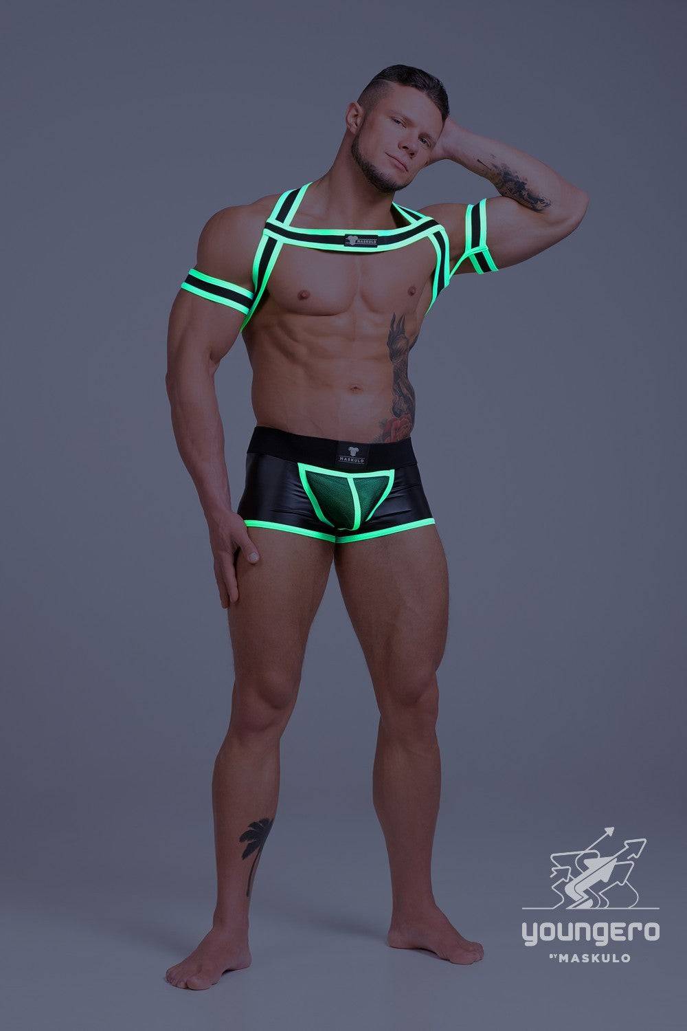 Maskulo Youngero Rubber Harness With Bicep Bands - Jockstraps.com
