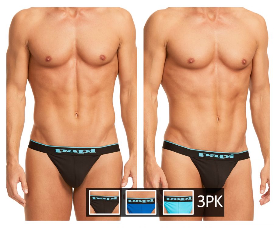 Papi Cotton Stretch Thong 3-Pack - Jockstraps.com