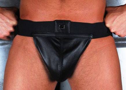 Priape Black Leather Jockstrap Priape Jockstraps