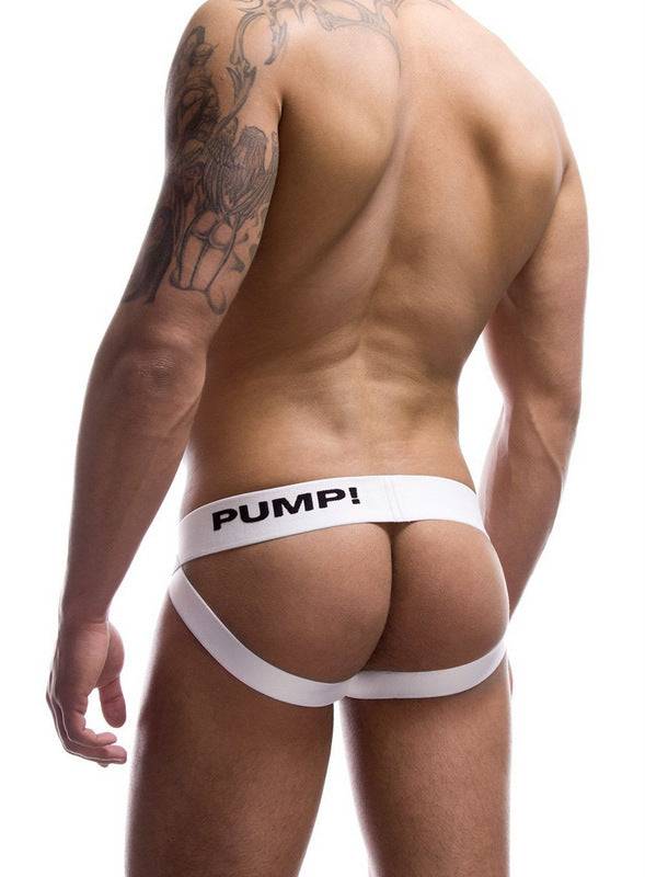 PUMP! White Ribbed Pouch Jockstrap PUMP!