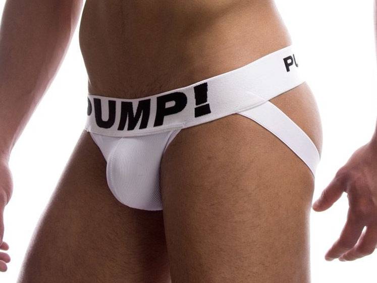 PUMP! White Ribbed Pouch Jockstrap PUMP!