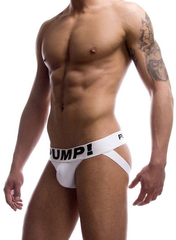 PUMP! White Ribbed Pouch Jockstrap PUMP!