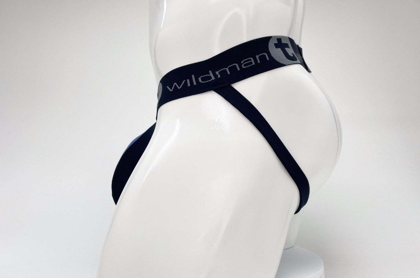 WildmanT Cotton Big Boy Pouch Stripe Jockstrap Black/Royal Blue - Jockstraps.com