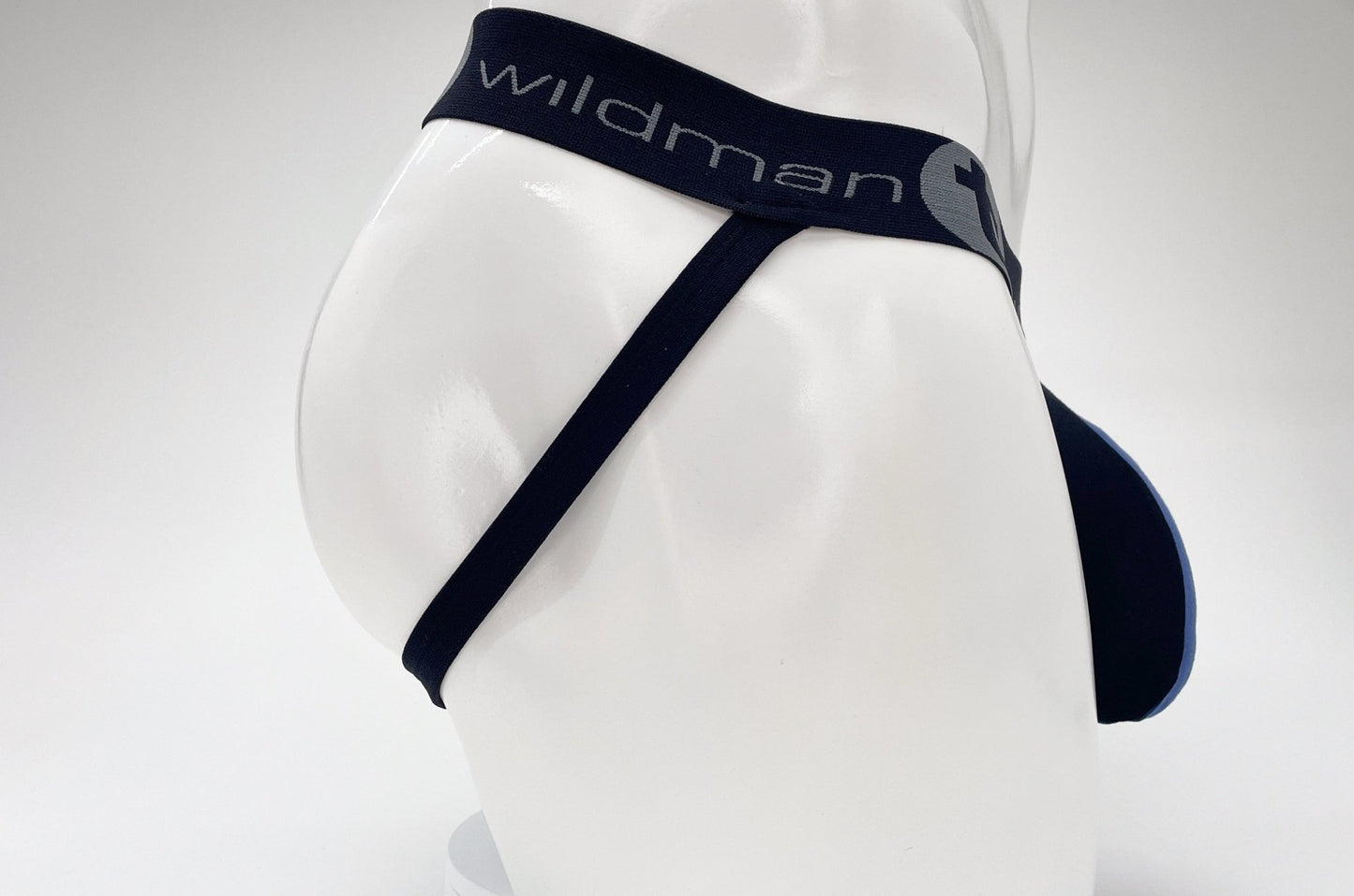 WildmanT Cotton Big Boy Pouch Stripe Jockstrap Black/Royal Blue - Jockstraps.com