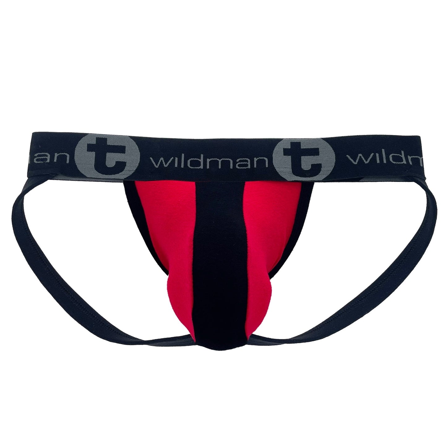 WildmanT Cotton Big Boy Pouch Stripe Jockstrap Red/Black - Jockstraps.com