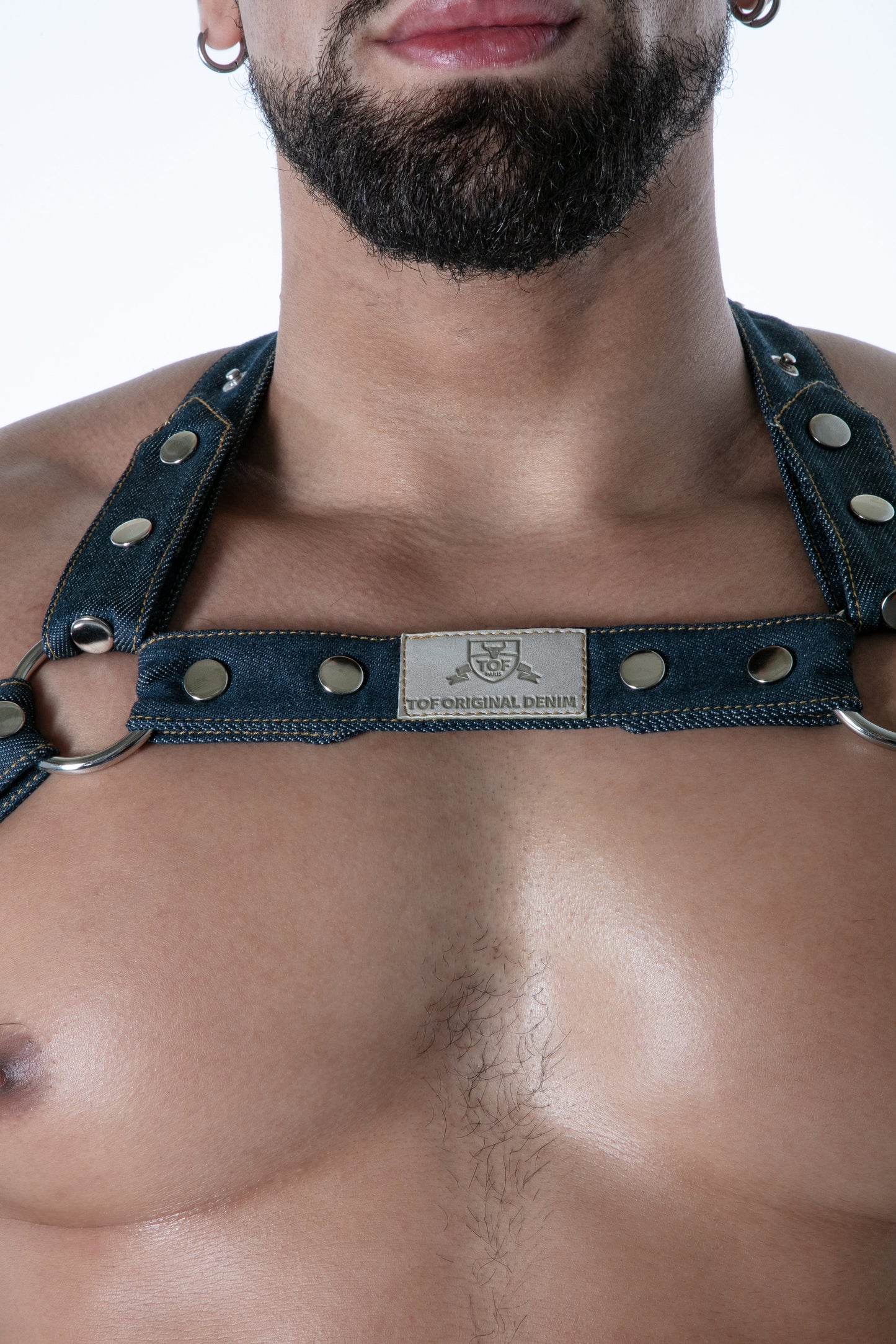 TOF Raw Denim Bulldog Harness