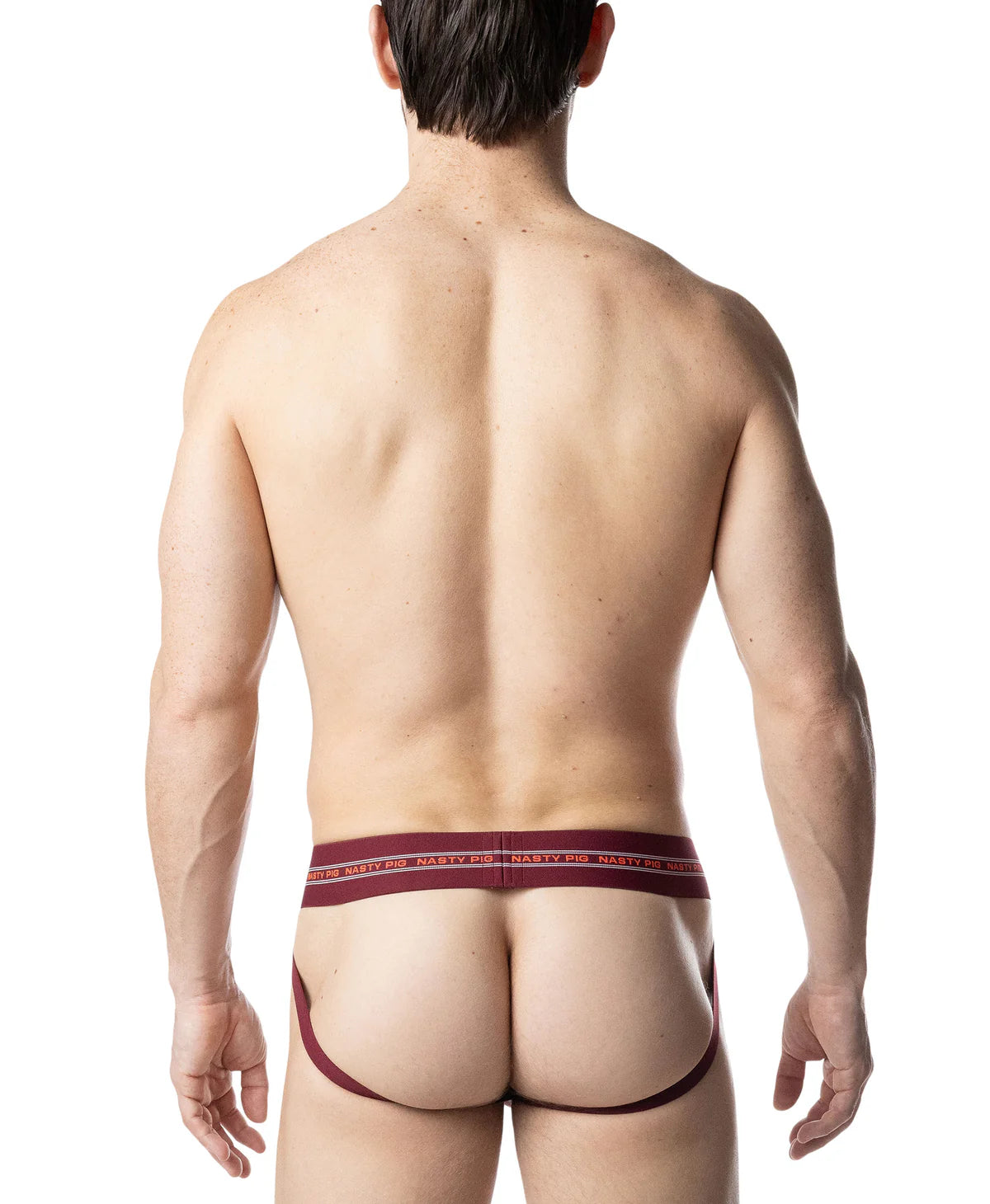 Nasty Pig Core Jockstrap 3.0 in Burgundy/Vibrant Orange/White