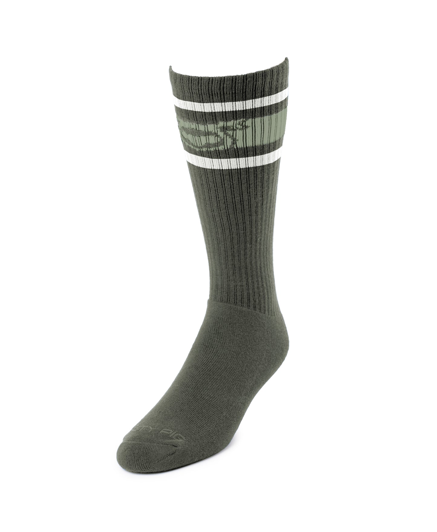 Nasty Pig Hook'd Up Sport Sock in Army Green/White