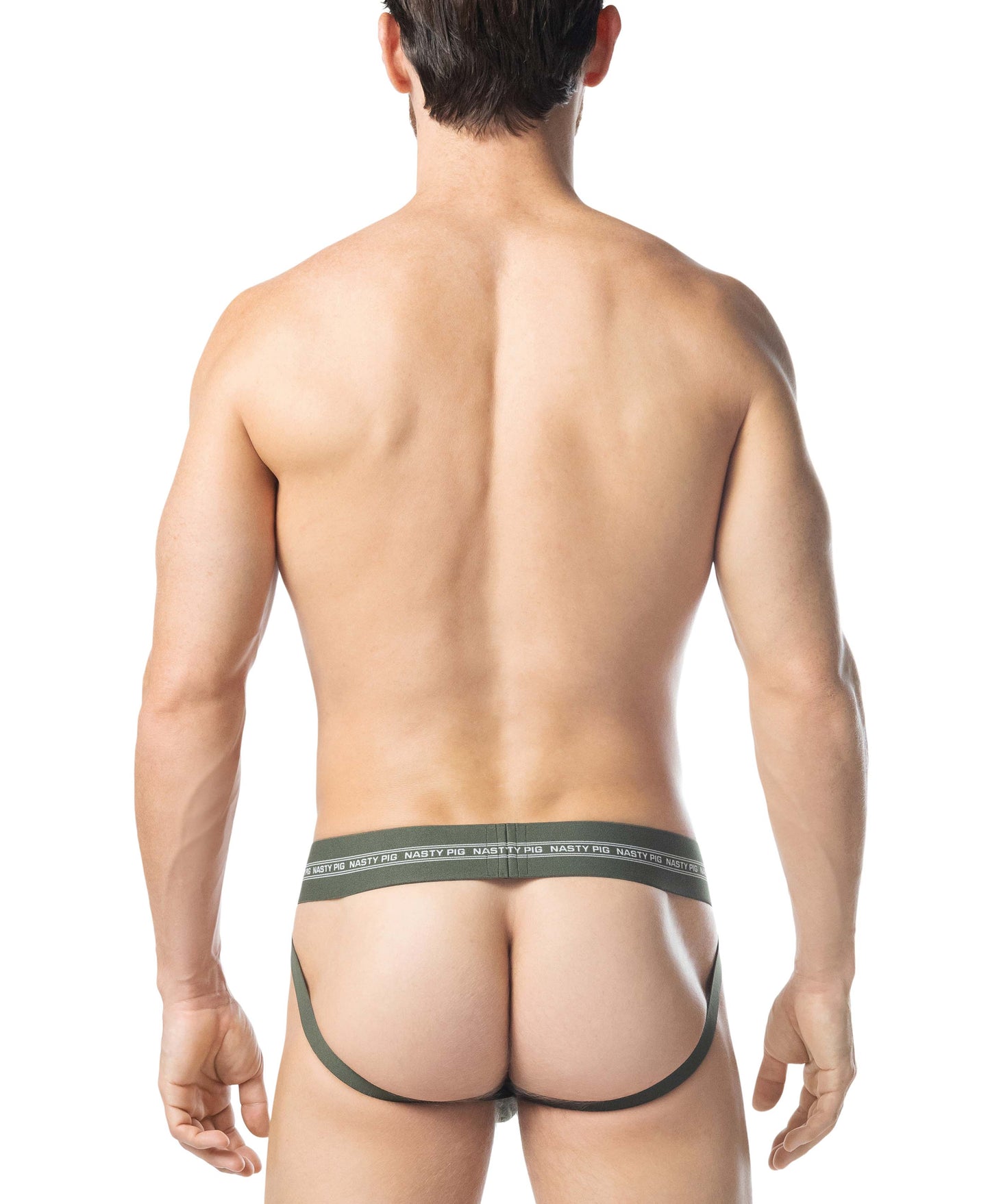 Nasty Pig Core Jockstrap in Army Green/White
