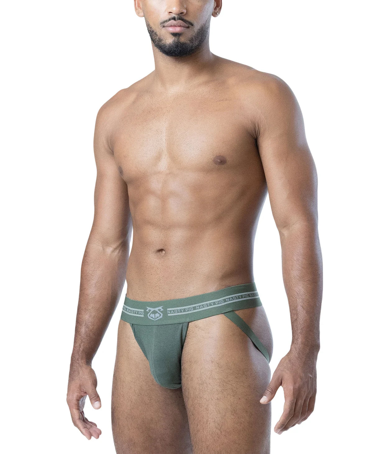 Nasty Pig Core Jockstrap 3.0 in Army Green/Shark Grey/White