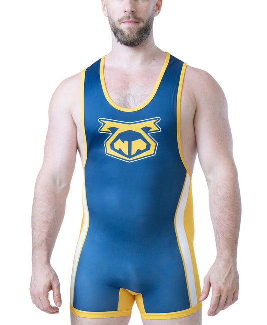 Nasty Pig Deadlift Singlet - Cadet Blue/Goldenrod/White