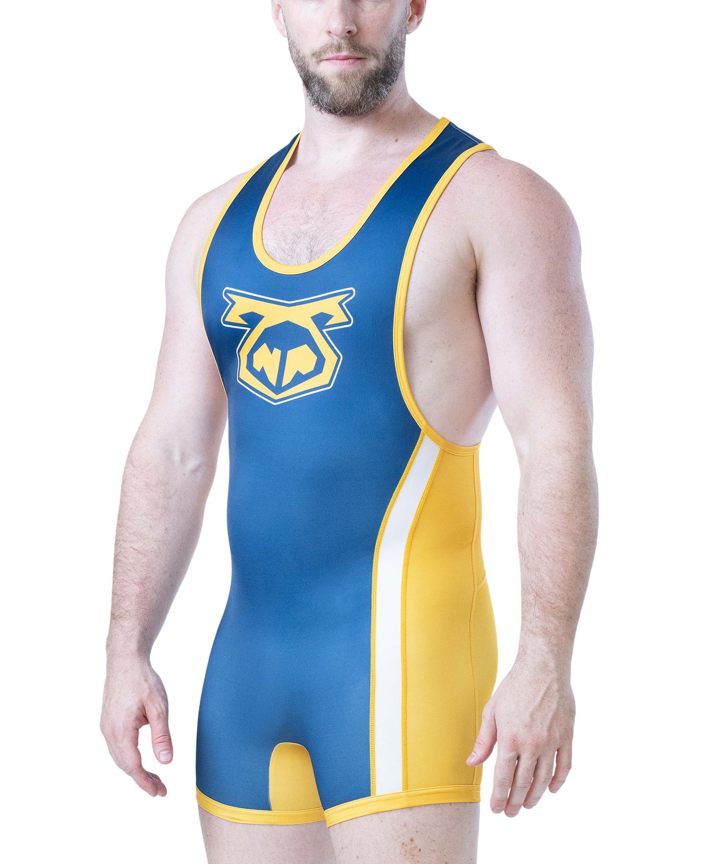 Nasty Pig Deadlift Singlet - Cadet Blue/Goldenrod/White