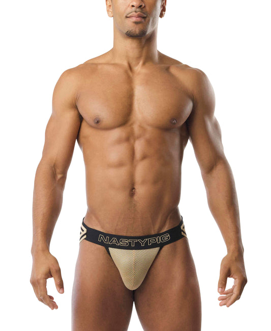 Nasty Pig Flip Jock Strap in Black/Champagne