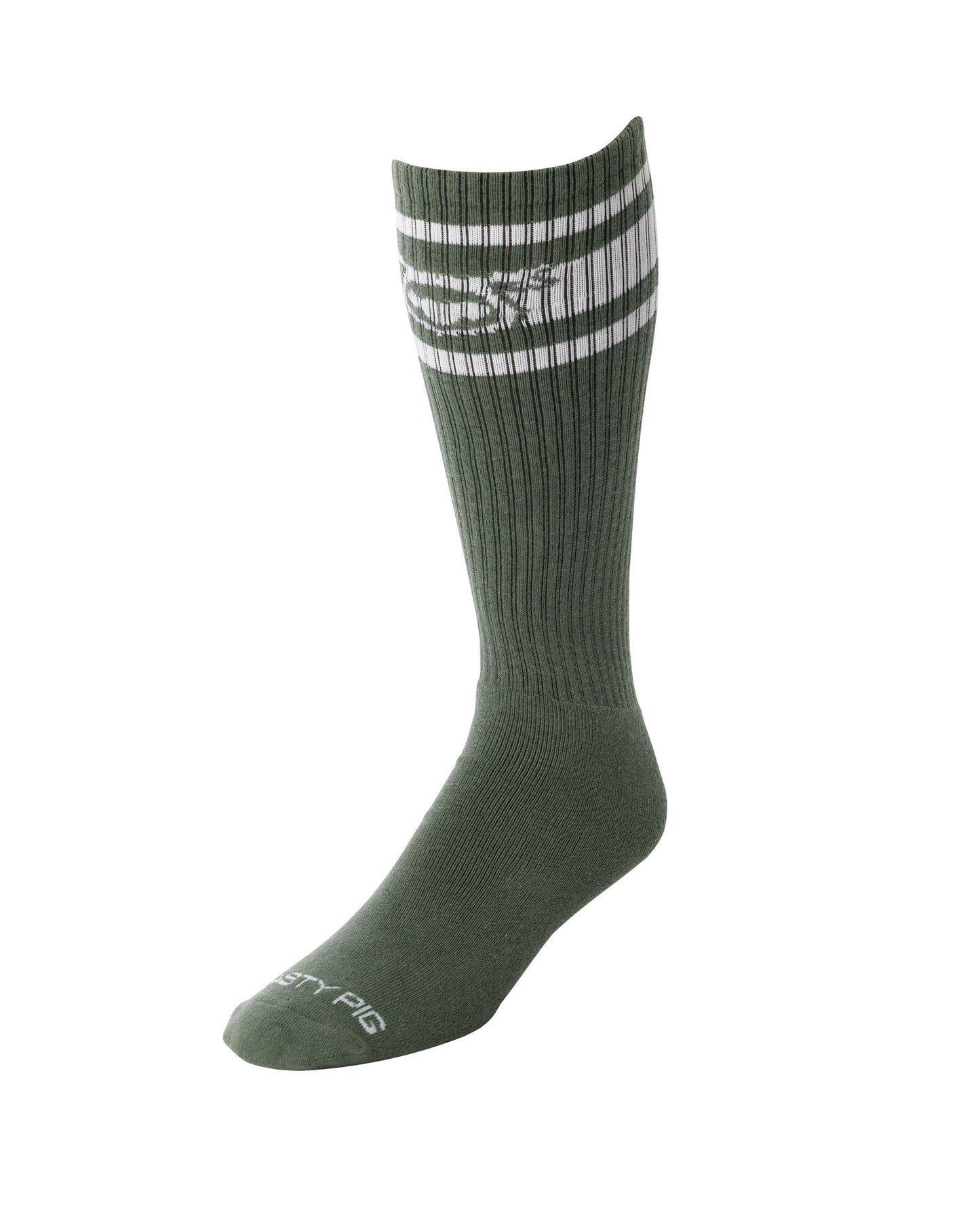 Nasty Pig Hook'd Up Sport Sock in Army Green/White
