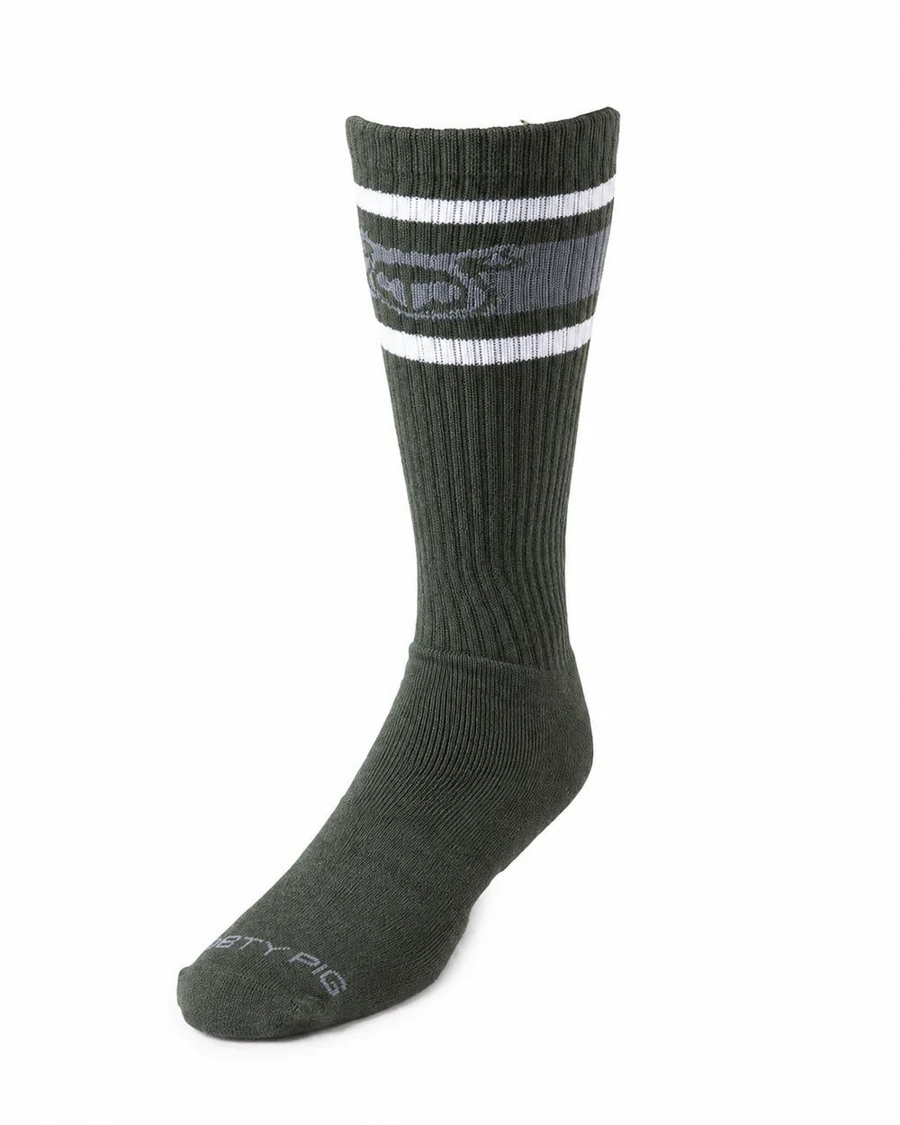 Nasty Pig Hook'd Up Sport Sock - Army Green/Shark Grey/White