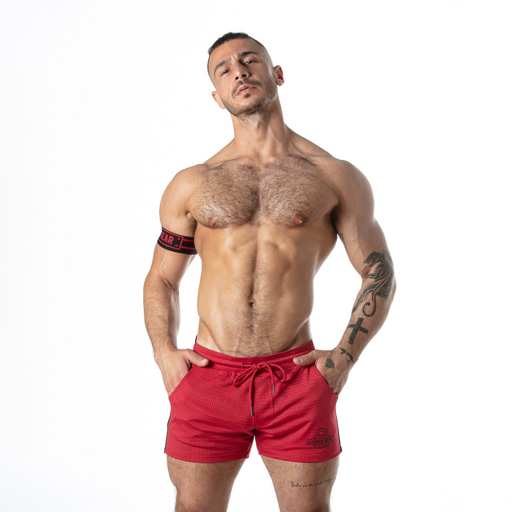 Locker Gear Sport Mesh Shorts with Hidden Rear Zipper and Arm Band