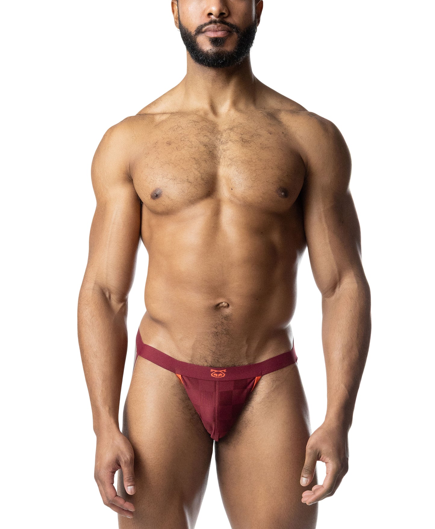 Nasty Pig Rival Jockstrap in Burgundy/Vibrant Orange