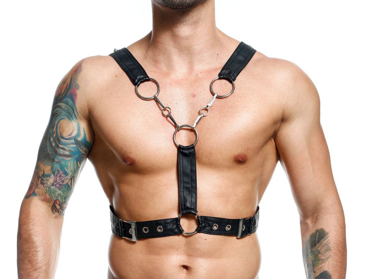Male Basics Dungeon Cross Chain Harness - Jockstraps.com