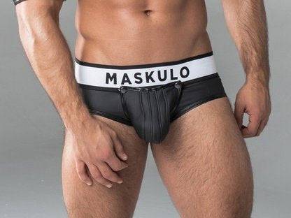 Maskulo Rubber-Look Briefs with Open Back Maskulo