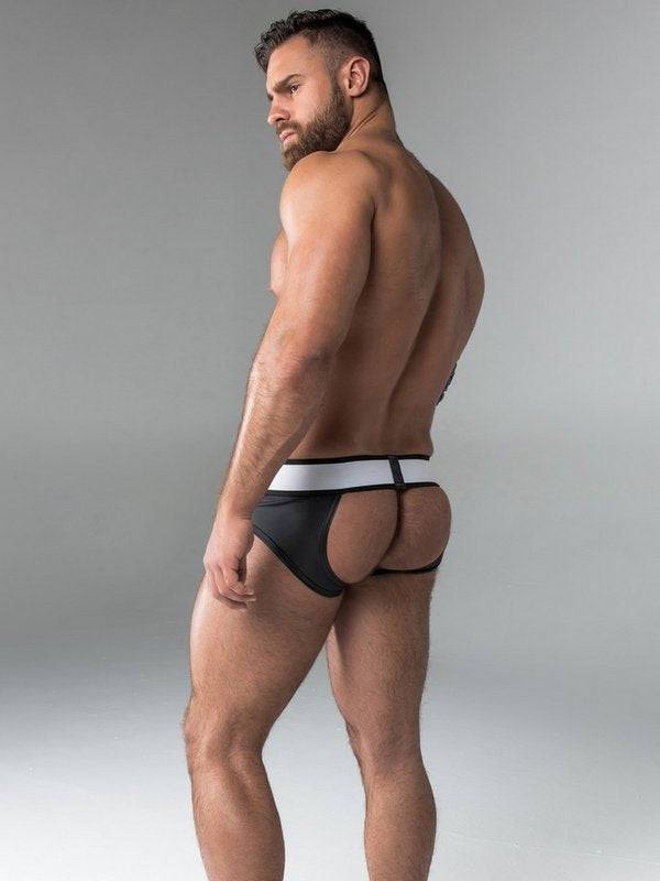 Maskulo Rubber-Look Briefs with Open Back Maskulo