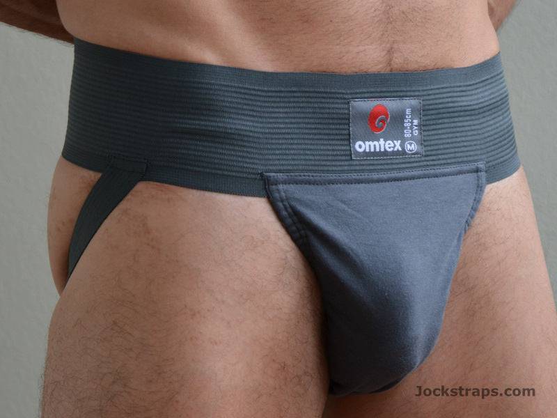 Omtex Men's Athletic Wolf Cotton Supporter Jockstraps (Black) Size